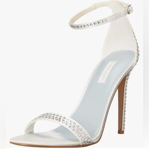 Nine West Women's Bridal Toria Ankle Strap‎ Stiletto Sandal size 10